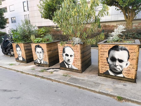 Targhe commemorative del Gruppo Manouchian, simbolo della Resistenza contro l’occupazione nazista.