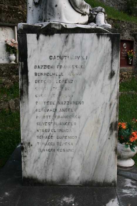 Monumento commemorativo nel Parco della Memoria di Terrinca, dedicato ai caduti civili.