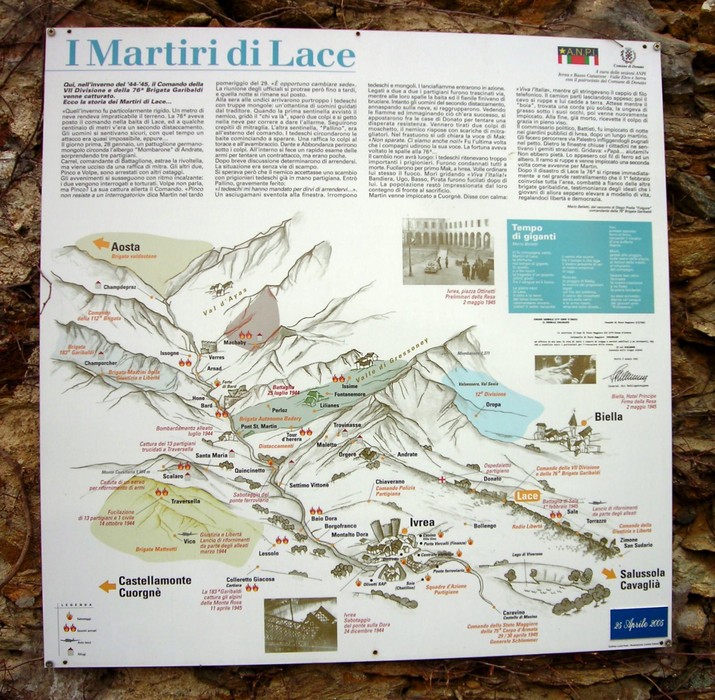 Monumento in onore dei comandi della 7° e 76° Divisione Garibaldi, commemorando i Martiri di Lace.