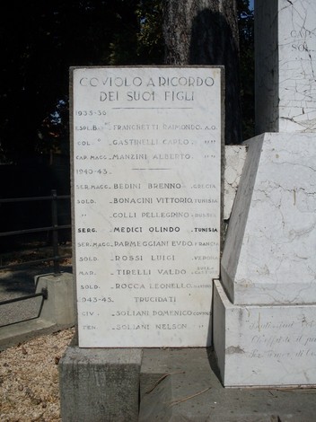 Monumento ai caduti di Coviolo, dedicato nella memoria dei suoi figli e dei sacrifici compiuti.