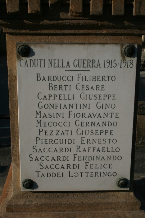 Monumento commemorativo ai caduti di Ugnano, dedicato ai soldati della Prima Guerra Mondiale.