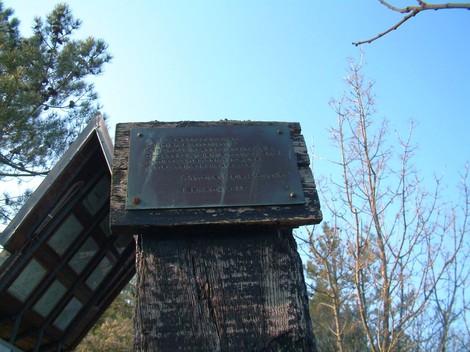 Insegna del Parco della Resistenza del Monte Brugiana, circondata dalla natura e dalla storia.