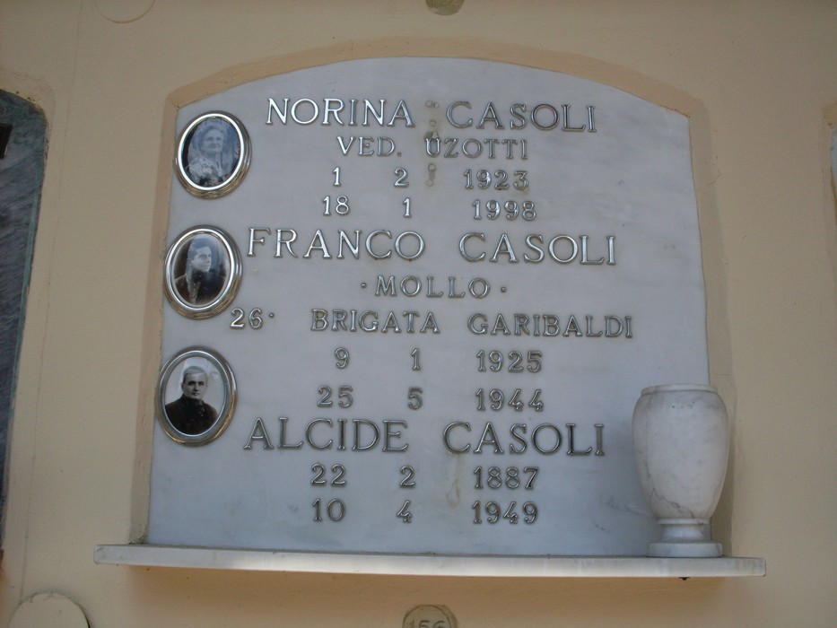Targa commemorativa del Sacrario dei caduti di Pieve Modolena, in memoria dei valorosi.