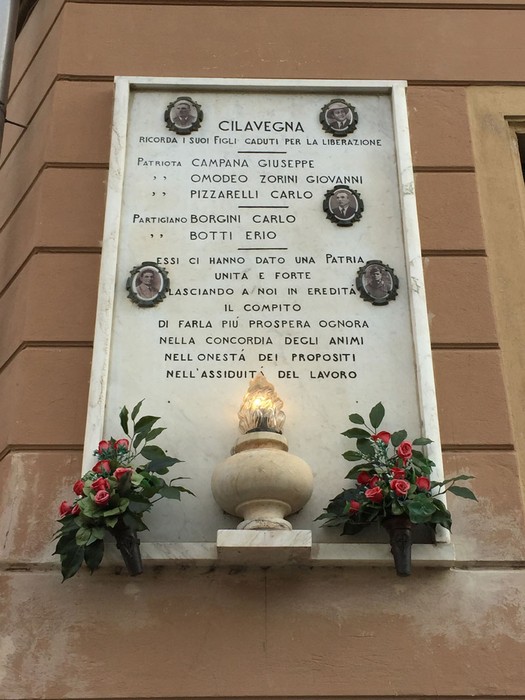 Lapide commemorativa ai caduti di Cilavegna, in memoria dei patrioti e partigiani della libertà.