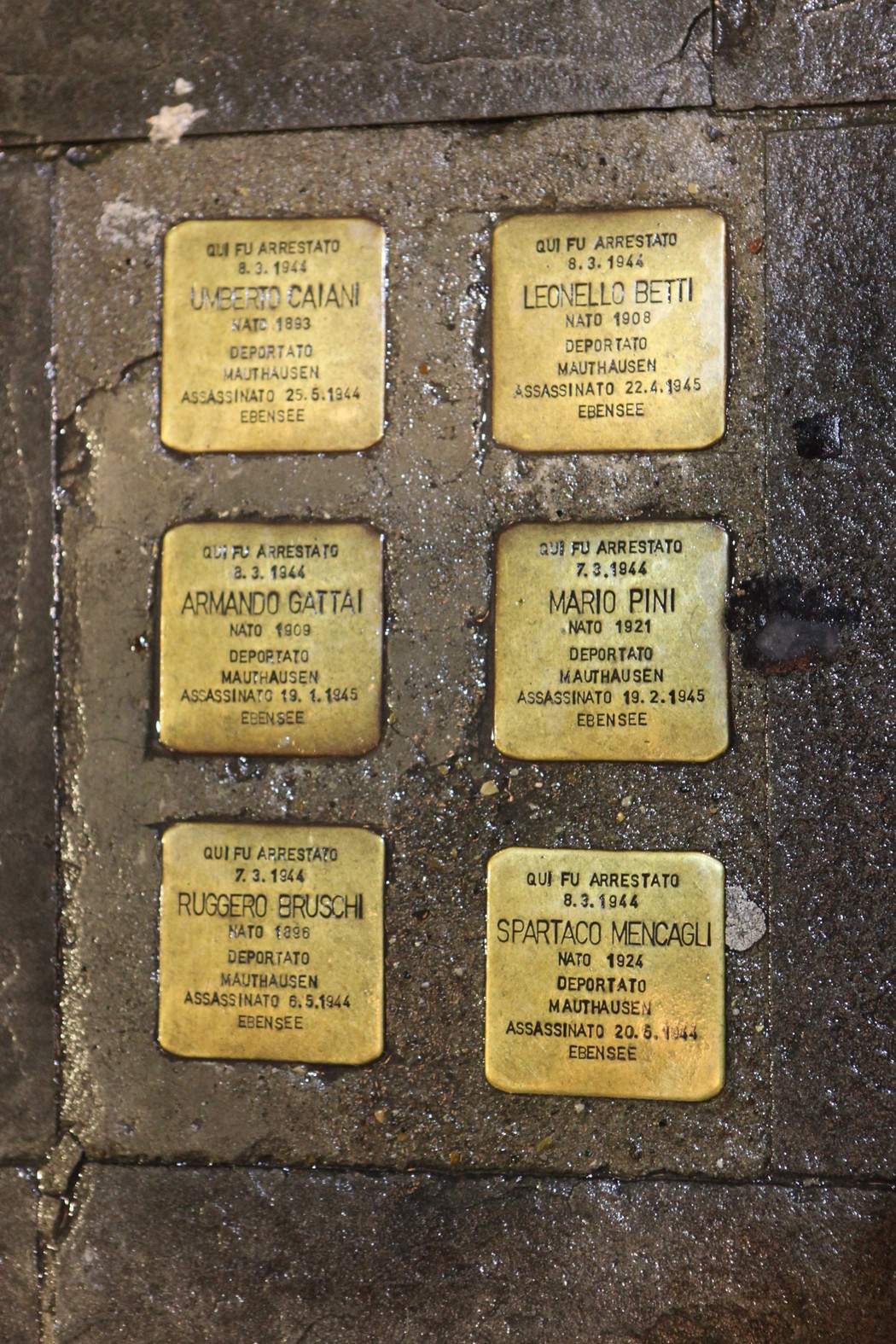 Pietre d'inciampo dedicate a Caiani, Betti e altri vittime. Memoria e riconoscimento della storia.