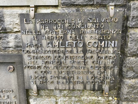 Monumento a Comini, dedicato all'illustre docente e commendatore Amleto Comini, situato a Salvario.