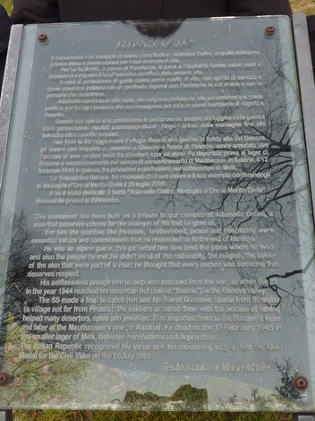Monumento a Collini, in onore del patriota e della solidarietà tra le nazioni, immerso nel verde e nella storia.