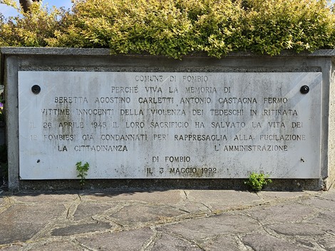 Monumento commemorativo dedicato a Beretta, Carletti e Castagna a Fombio, in memoria delle vittime della violenza.