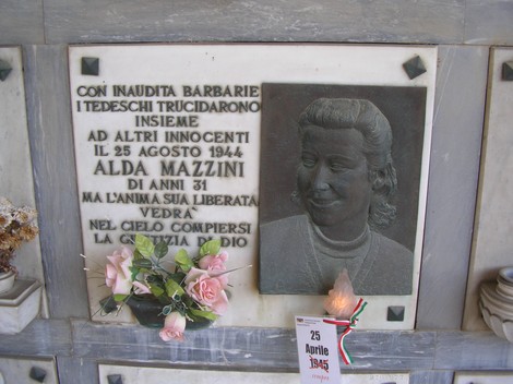 Sepolcro di Mazzini, dedicato alla memoria di Alda Mazzini, vittima della barbarie durante la Seconda Guerra Mondiale.