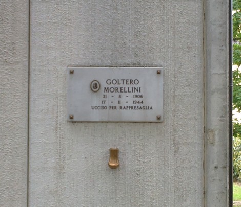 Lapide commemorativa dedicata a Goltero Morellini, vittima di rappresaglia nel 1944.