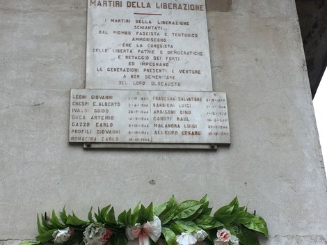Lapide commemorativa ai caduti della Liberazione di Vigevano, onore ai martiri della resistenza.