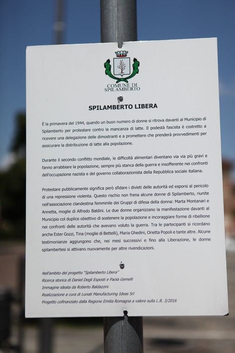 Immagine che rappresenta l'iniziativa "Spilamberto libera" con informazioni su eventi e partecipazione della comunità.