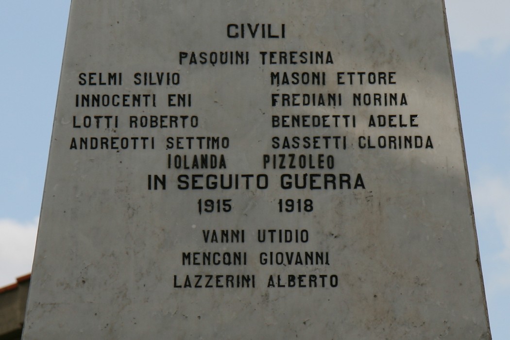 Monumento ai caduti di Asciano, commemorazione in onore dei veterani della Prima Guerra Mondiale.