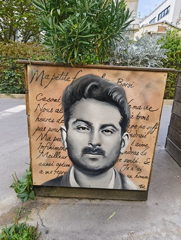 Rappresentazione artistica commemorativa di Manouchian e del suo gruppo nella lotta contro il fascismo.