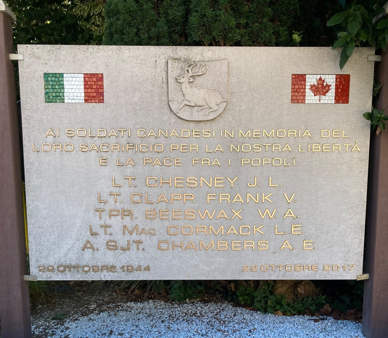 Lapide ai Caduti canadesi, Comune di Cervia (RA), foto 1