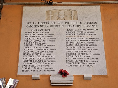 Lapidi commemorative dedicate ai caduti per la libertà durante la guerra di liberazione 1943-1945.