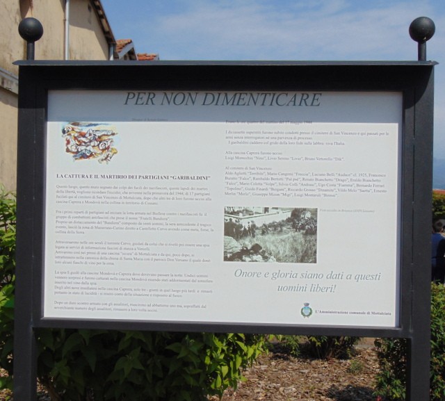 Monumento commemorativo agli eventi tragici di Mottalciata, simbolo di memoria e libertà.