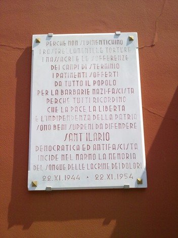 Lapidi della cooperativa di consumo, commemorazione delle vittime delle persecuzioni nazifasciste.