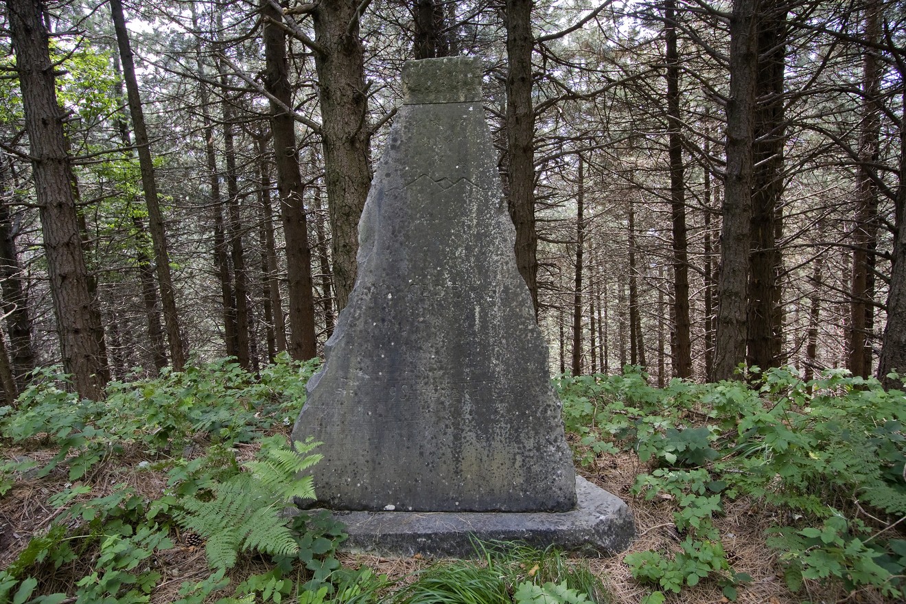 Monumento della Divisione Apuana, situato tra la vegetazione, ricorda un'importante storia locale.