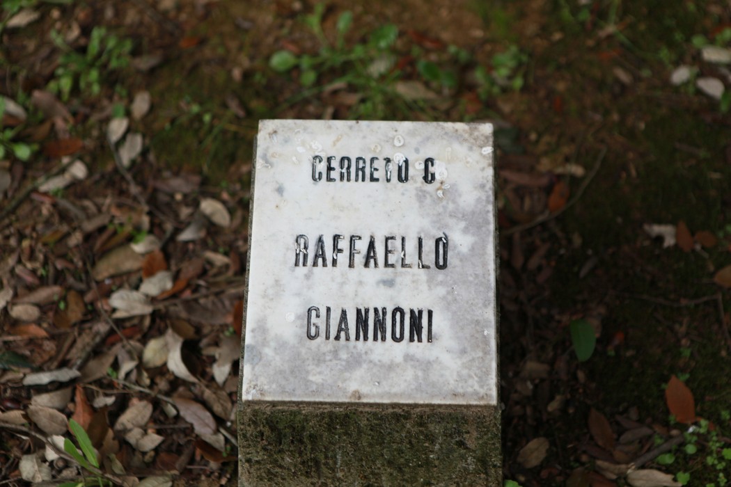 Nella quiete del giardino, una targa commemorativa ricorda la memoria di Raffaello Giannoni.