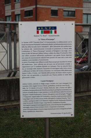 Pietre d'inciampo dedicate ai partigiani, commemorazione della Resistenza e della libertà.
