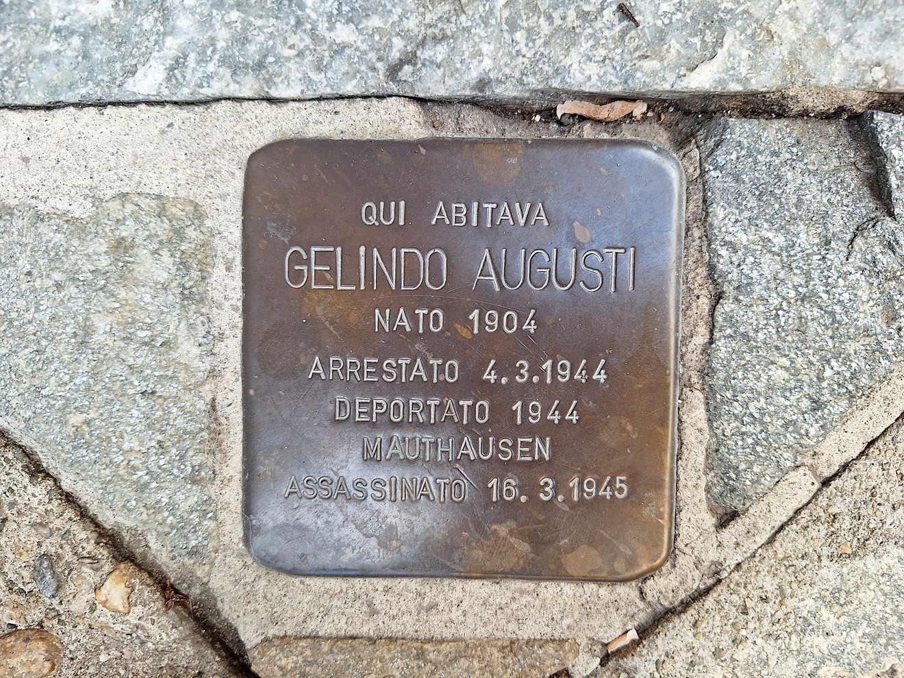 Pietra d'inciampo a Augusti, Comune di Torino (TO), foto 1