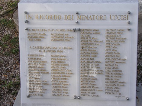 Monumento di Niccioleta, commemorazione dei minatori uccisi durante la Seconda Guerra Mondiale.