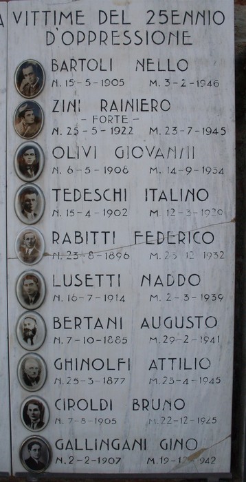 Lapide commemorativa delle vittime della Liberazione, in ricordo dei caduti nel conflitto per la libertà.