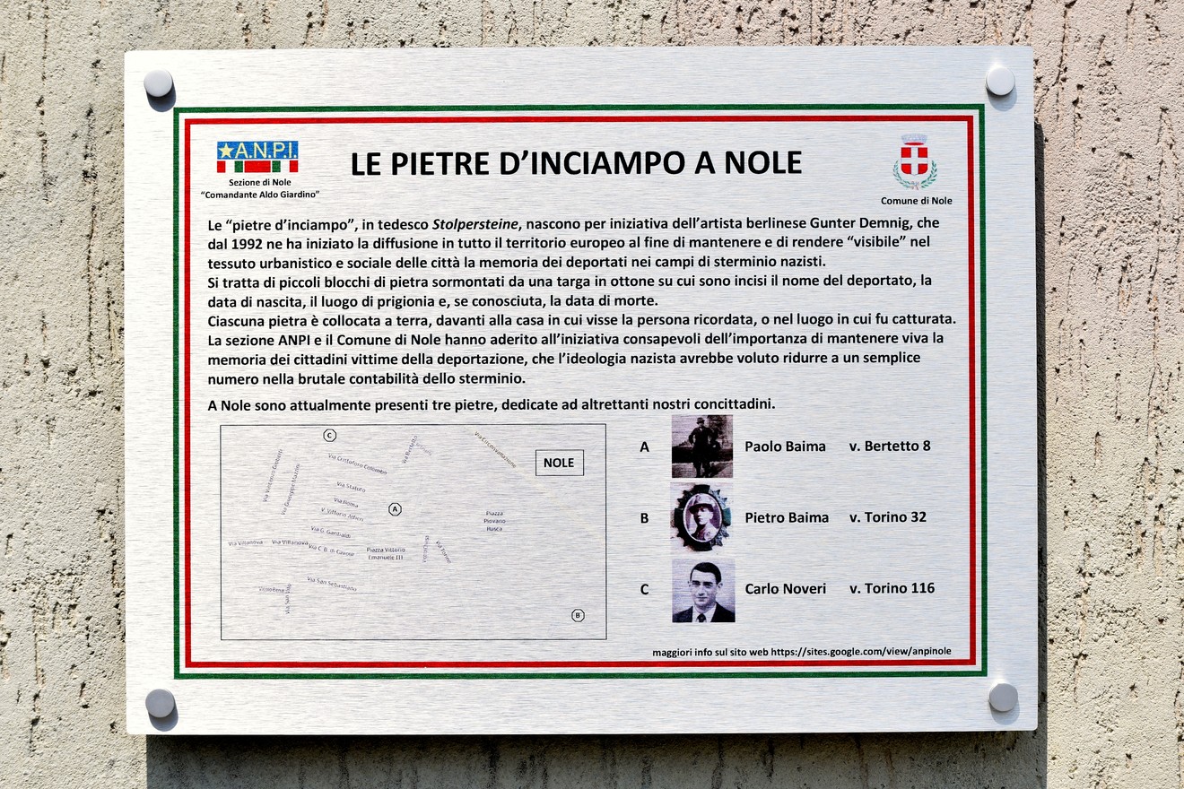 Targa per le pietre d'inciampo di Nole, Comune di Nole (TO), foto 1