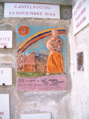 Rappresentazione del Parco della Resistenza del Monte Brugiana, commemorando la memoria storica e il sacrificio.