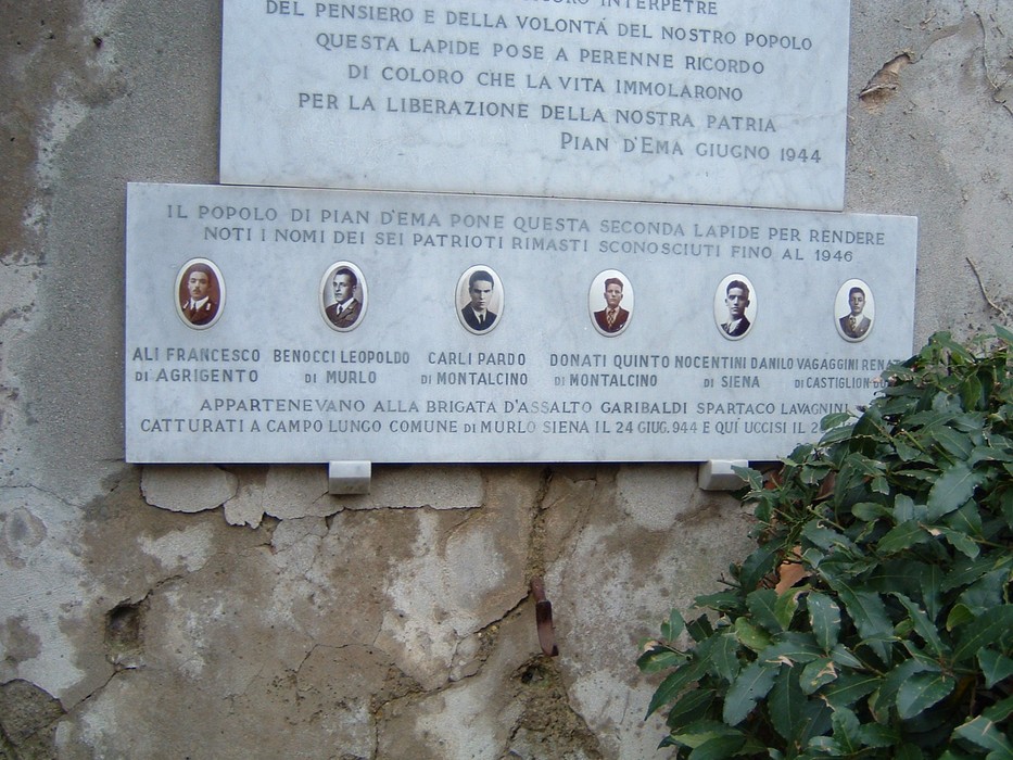 Lapide commemorativa ai fucilati di Villa Dani, onore ai patrioti di Pian d'Ema.