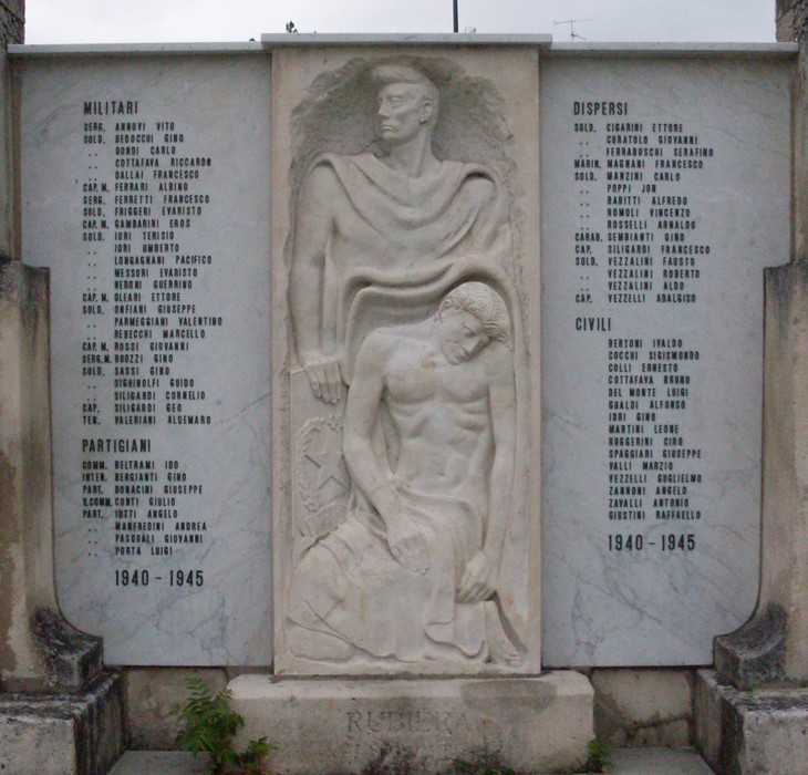 Monumento ai Caduti di Rubiera, dedicato ai militari e partigiani del 1940-1945, in memoria dei dispersi e civili.