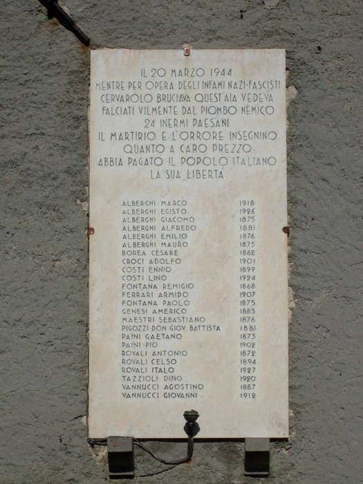 Commemorazione delle vittime di Cervarolo, uccise dai nazifascisti il 20 marzo 1944. Memoria storica e resistenza.