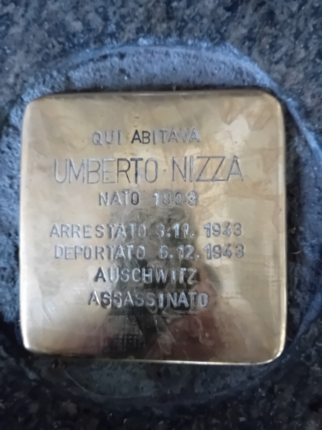 Pietra d'inciampo a Nizza Umberto, Comune di Torino (TO), foto 1