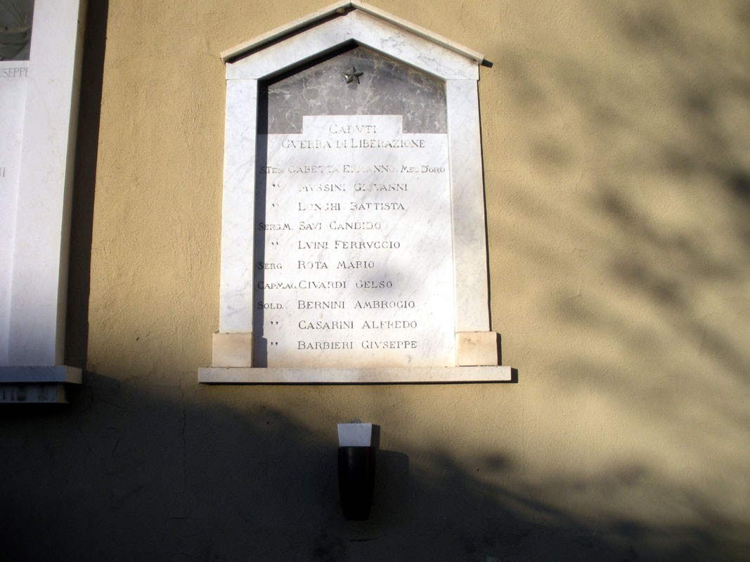 Lapide commemorativa ai caduti della Guerra di Liberazione a Castelletto di Branduzzo.
