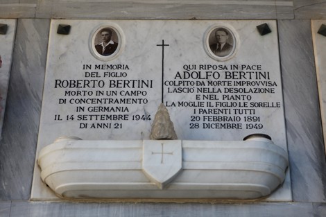 Cenotafio di Bertini, commemorazione di Roberto e Adolfo Bertini, vittime di guerra e di morte improvvisa.