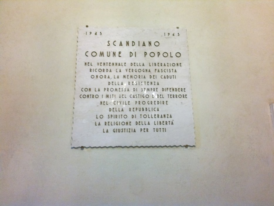 Lapidi commemorative del municipio di Scandiano, celebrate nel ventennale della Liberazione.