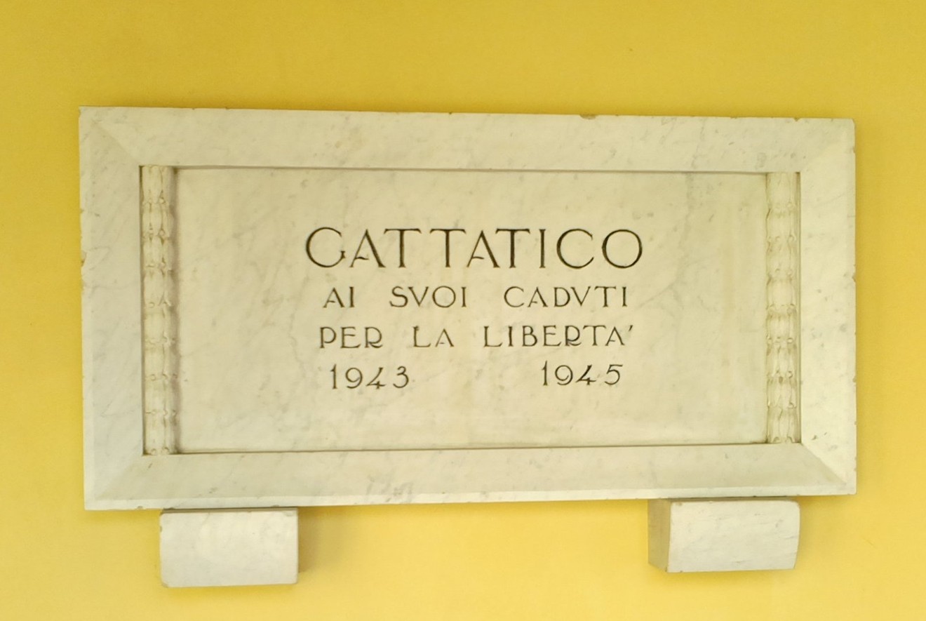 Lapide in memoria dei caduti per la libertà a Cattatico, commemorazione 1943-1945.