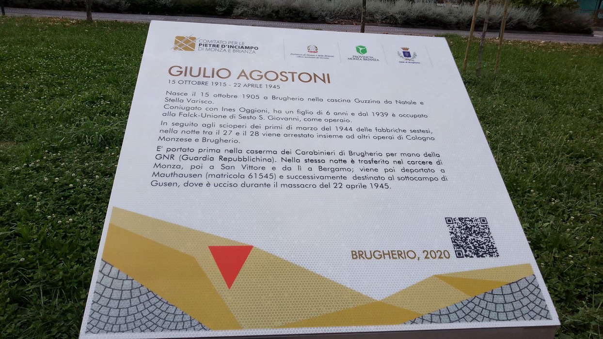 Pietre d'inciampo del Giardino della Memoria dedicate alla commemorazione delle vittime della Shoah.