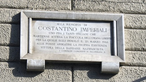 Lapide commemorativa dedicata a Costantino Imperiali, in ricordo della sua lotta per la libertà.