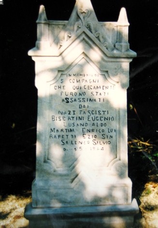 Monumento commemorativo dedicato ai partigiani assassinati dai nazifascisti, in memoria di Bisattini e altri.