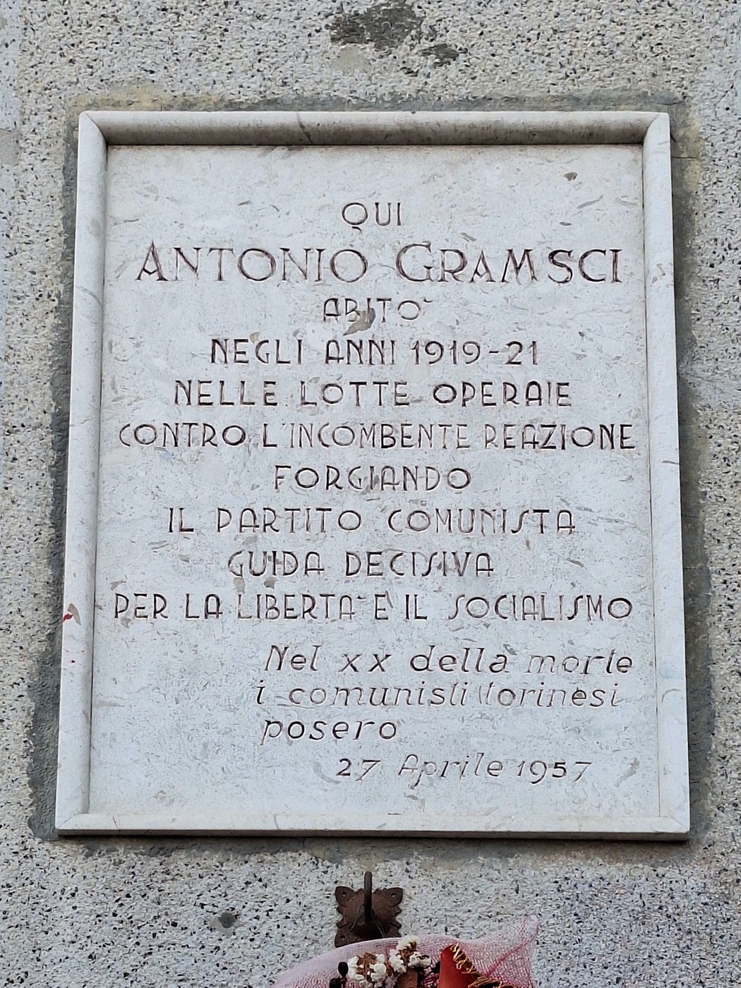 Lapide a Gramsci, Comune di Torino (TO), foto 1