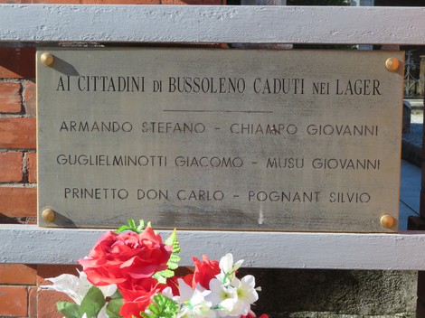 Monumento commemorativo ai cittadini di Bussoleno caduti nei Lager durante la Seconda Guerra Mondiale.