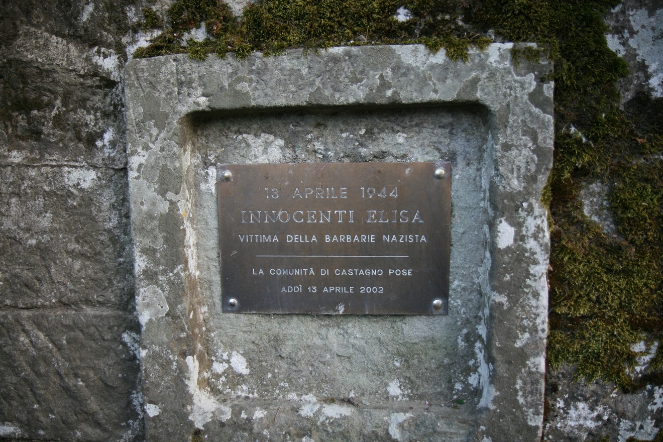 Targa commemorativa dedicata a Innocenti Elisa, vittima delle barbarie naziste il 13 aprile 1944.