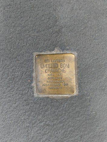 Pietra d'inciampo in memoria di Umberto Boni, deportato a Mauthausen e assassinato ad Haarlem nel 1944.