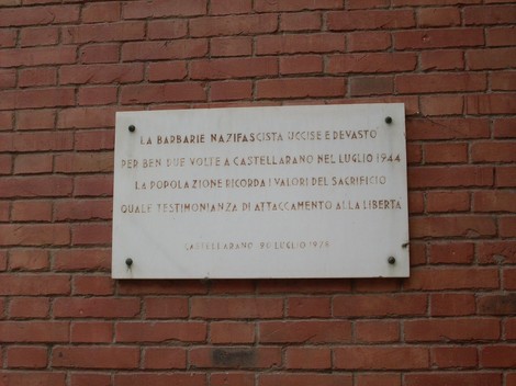 Lapidi commemorative della Resistenza, tributo ai valori di libertà e sacrificio del 1944 a Castellano.
