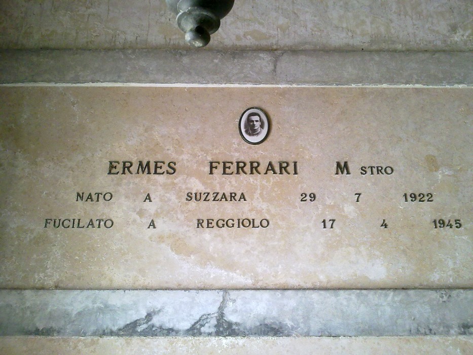 Sacrario dedicato ai caduti per la Liberazione di Luzzara, in memoria di Ermes Ferrari.