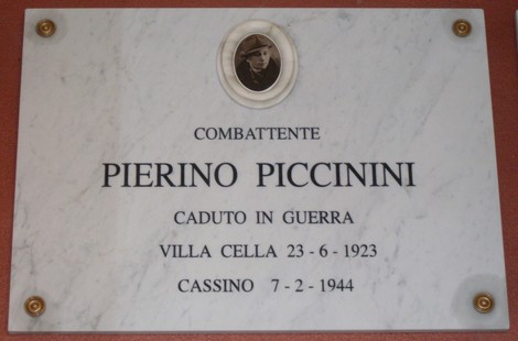 Memoriale in onore dei caduti per la libertà nel comune di Bibbiano, commemorando Pierino Piccinini.
