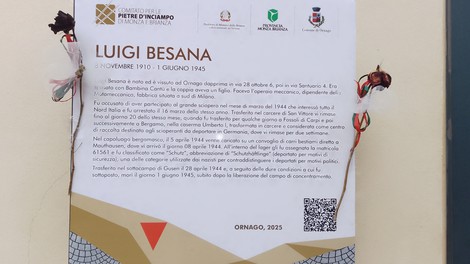 Pietra d'inciampo dedicata a Luigi Besana, memoriale commemorativo del suo tragico destino.