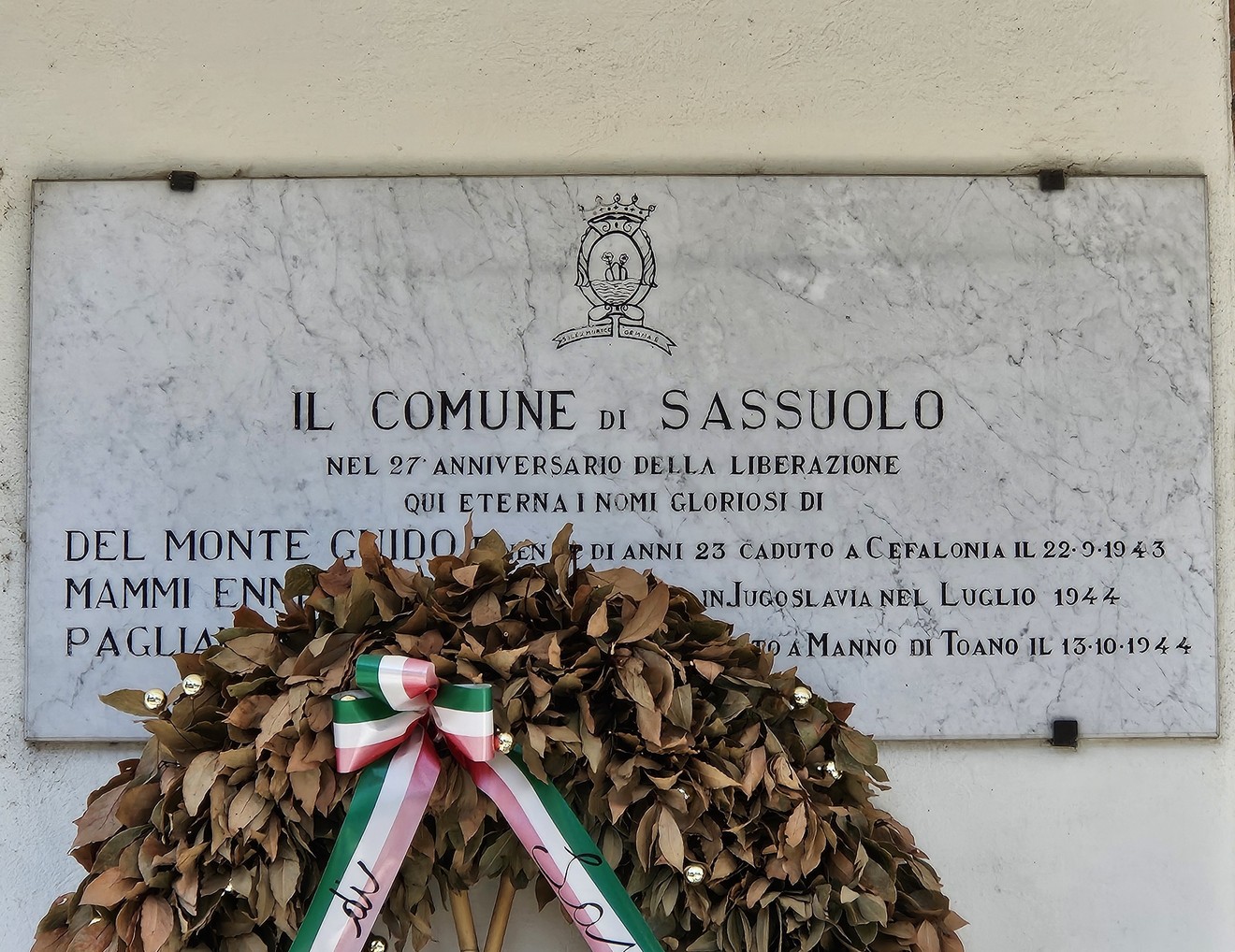 Lapide a Del Monte, Mammi e Pagliani, Comune di Sassuolo (MO), foto 1